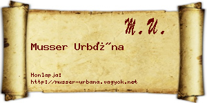 Musser Urbána névjegykártya